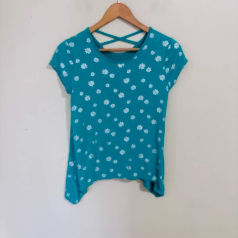 Justice Print Asymmetrical Top